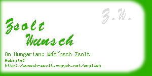 zsolt wunsch business card
